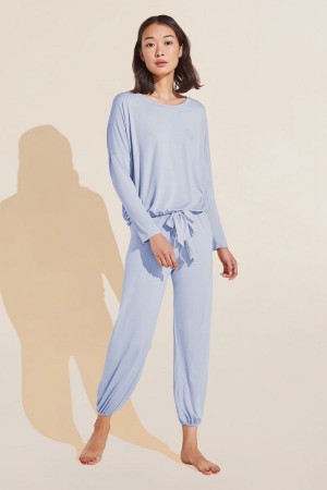 Women Eberjey Gisele TENCEL™ Modal Slouchy PJ Set Pajamas Blue | NYE7464SS