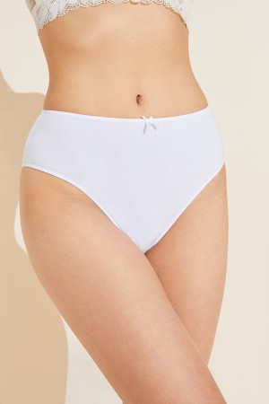 Women Eberjey Pima Stretch Cotton Highwaist Briefs White | EQL6583RN