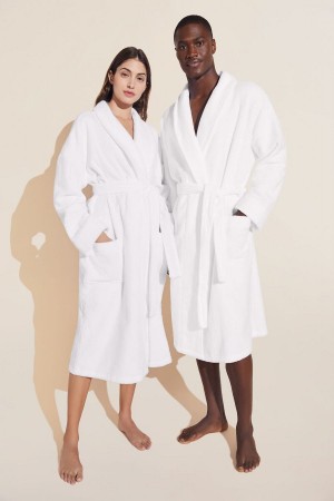 Women Eberjey Terry Gender Neutral Robe White | ZWT1058DM