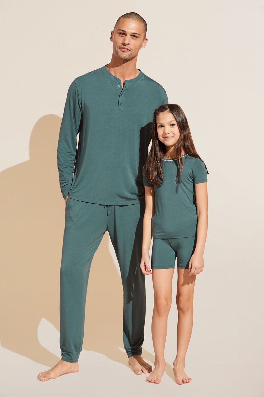 Men Eberjey Henry TENCEL™ Modal Long PJ Set Pajamas Green | YJW1644FJ