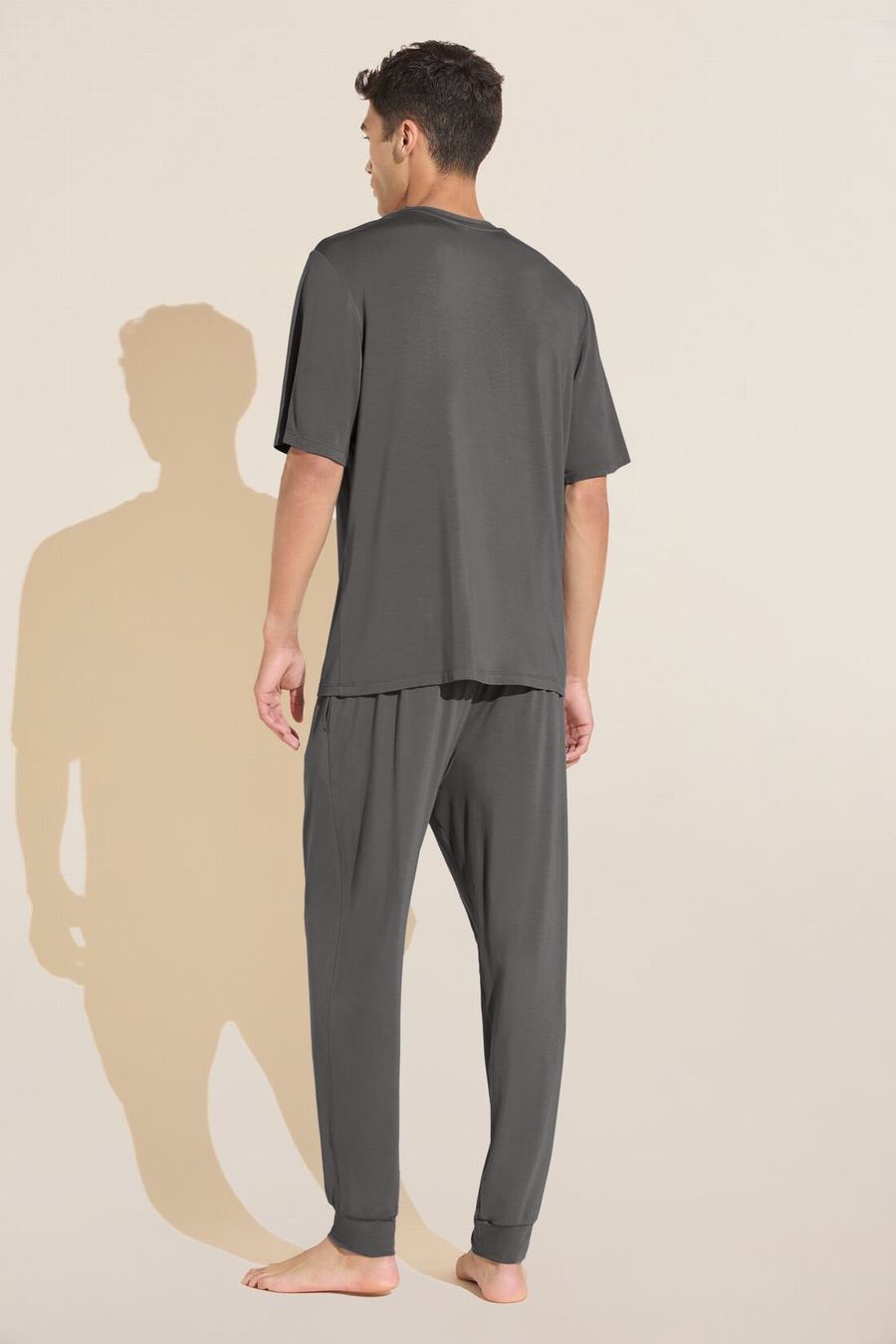 Men Eberjey Henry TENCEL™ Modal Short Sleeve & Pant PJ Set Pajamas Grey | FDA2359NT