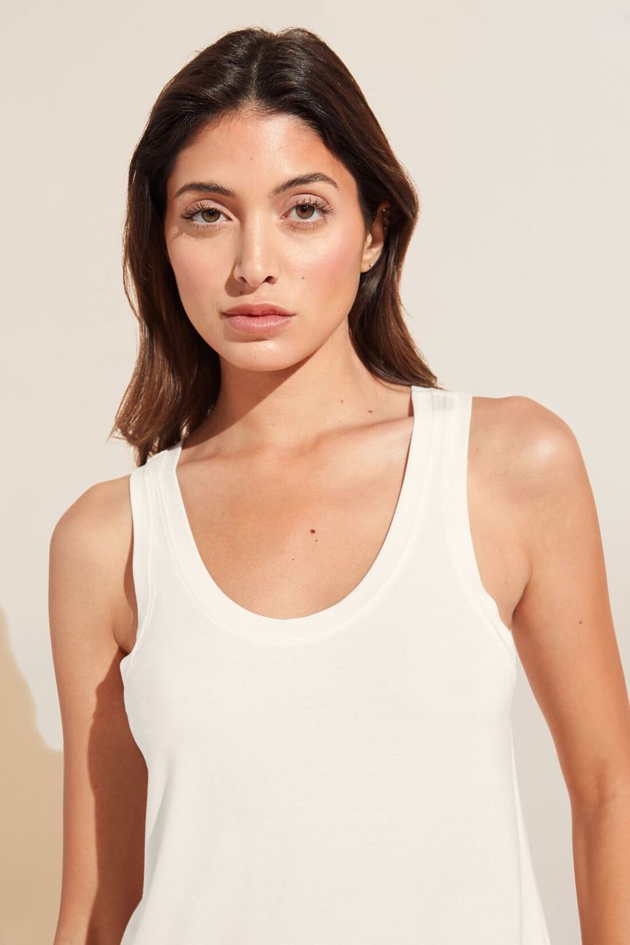 Women Eberjey Gisele TENCEL™ Modal Everyday Tank Top White | TOZ4358OP