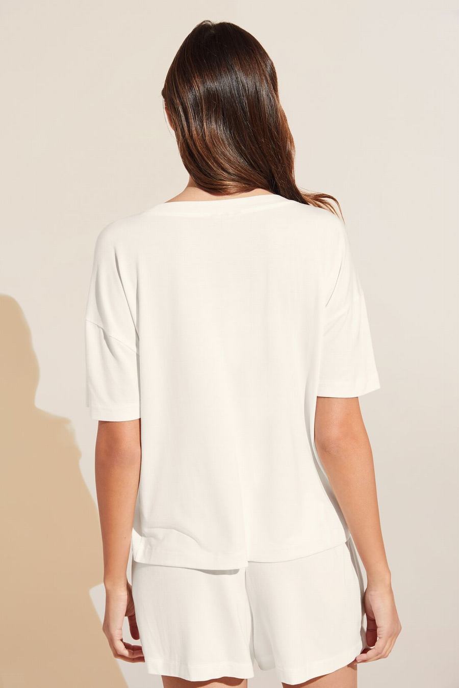 Women Eberjey Gisele TENCEL™ Modal Everyday T-Shirt White | UCB8582HL