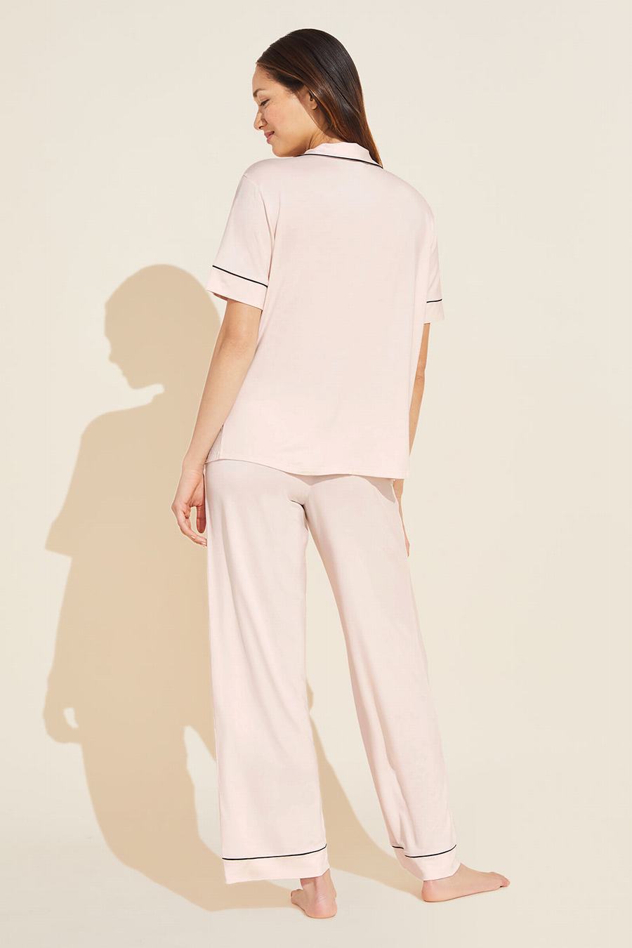 Women Eberjey Gisele TENCEL™ Modal Short Sleeve & Pant PJ Set Pajamas Pink Black | ZSX1666IO