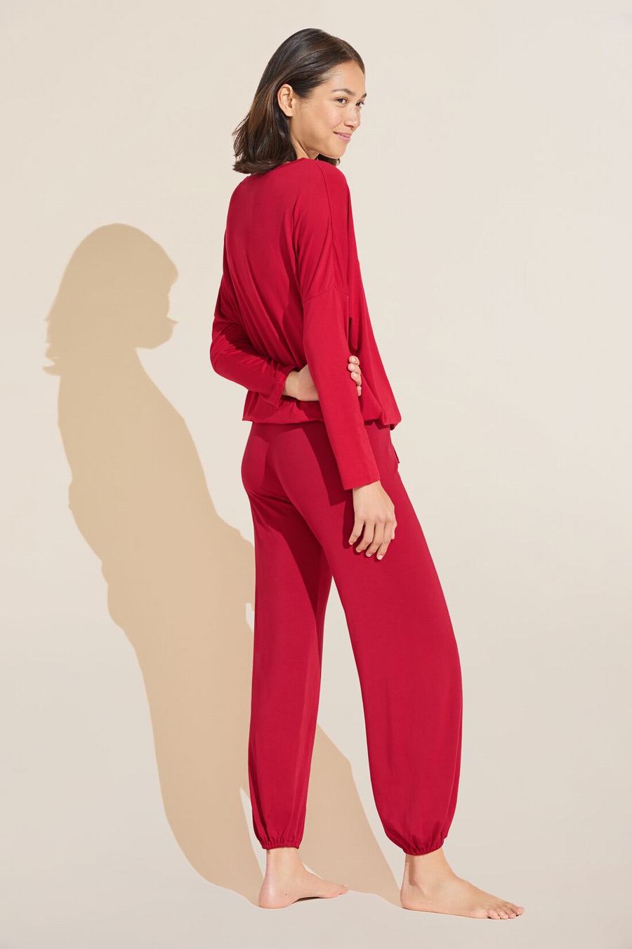 Women Eberjey Gisele TENCEL™ Modal Slouchy Set Pajamas Red | IYR637BM