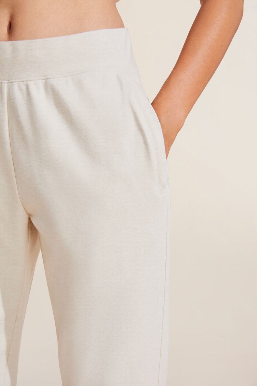 Women Eberjey Luxe Sweats Jogger Sweatpants White | EZV10013AG