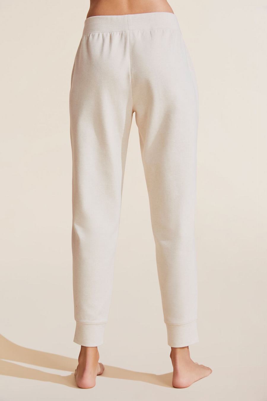 Women Eberjey Luxe Sweats Jogger Sweatpants White | EZV10013AG