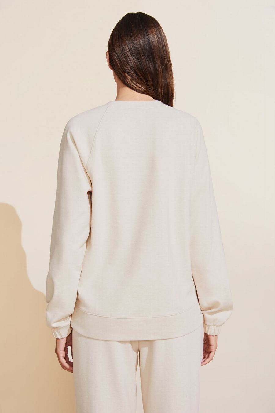 Women Eberjey Luxe Sweats Sweatshirt White | VKE5396UG