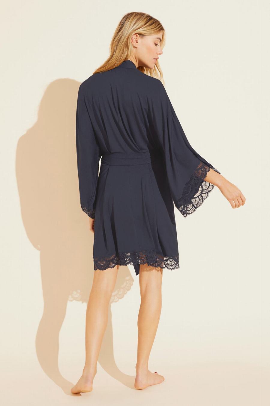 Women Eberjey Mariana TENCEL™ Modal Robe Navy | WOJ5735AJ