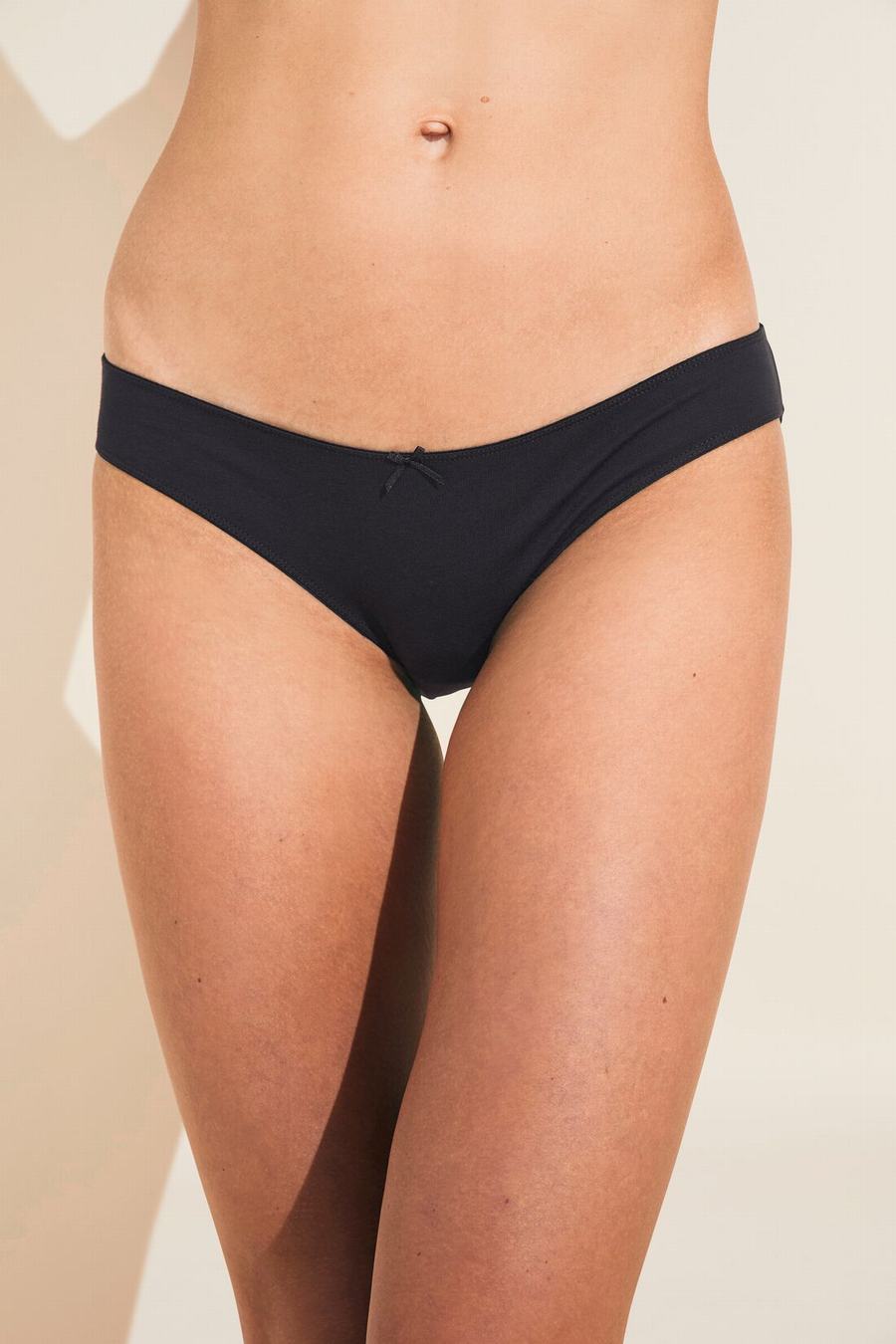 Women Eberjey Pima Stretch Cotton Bikini Panty Black | BEQ933BR