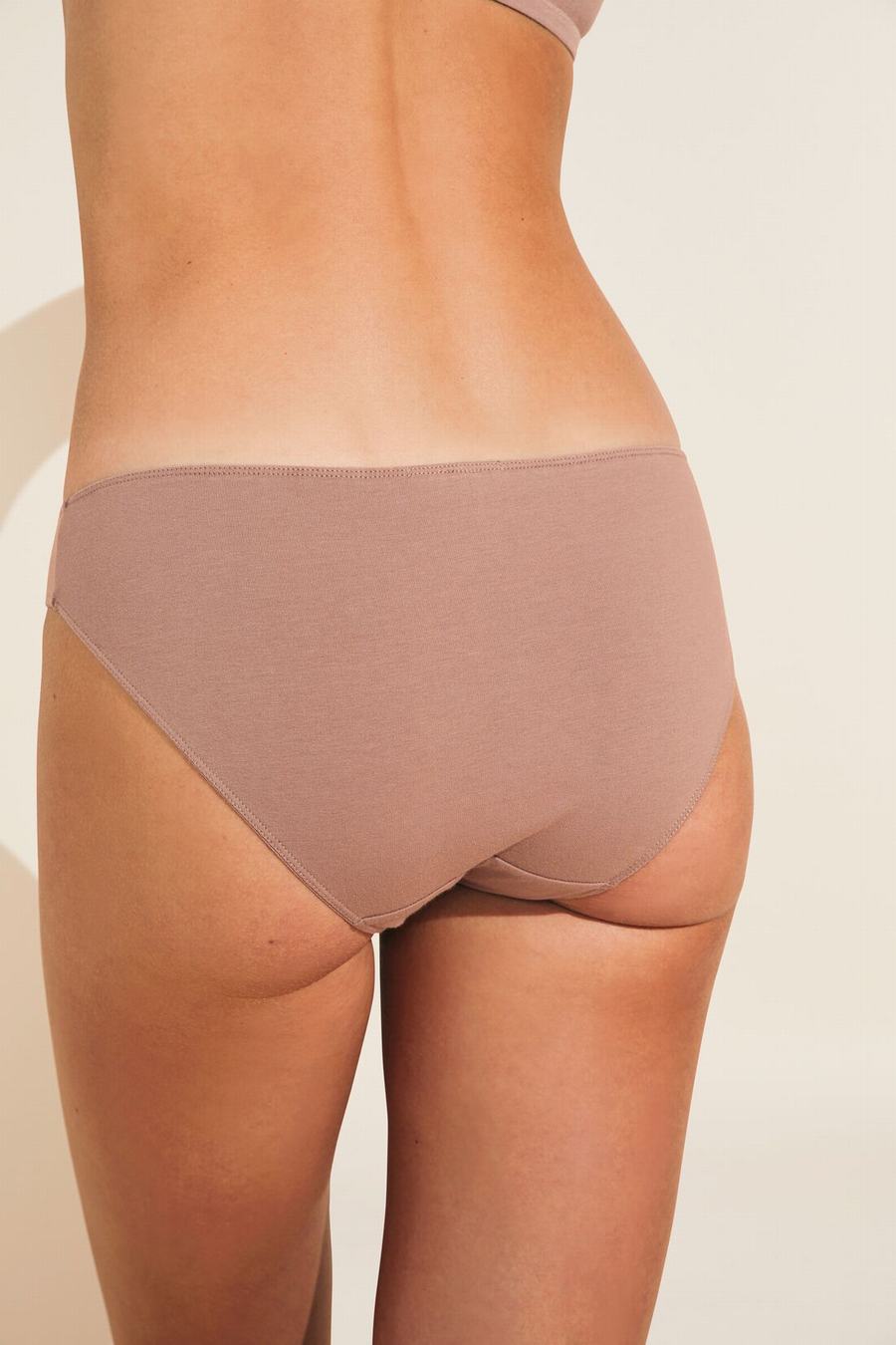 Women Eberjey Pima Stretch Cotton Bikini Panty Beige | KES2857XZ