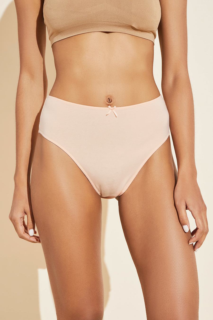 Women Eberjey Pima Stretch Cotton Highwaist Briefs Beige | HNO6371RF