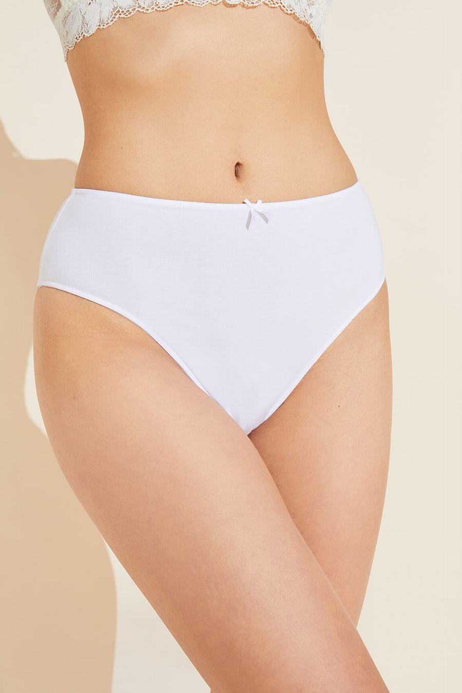 Women Eberjey Pima Stretch Cotton Highwaist Briefs White | EQL6583RN