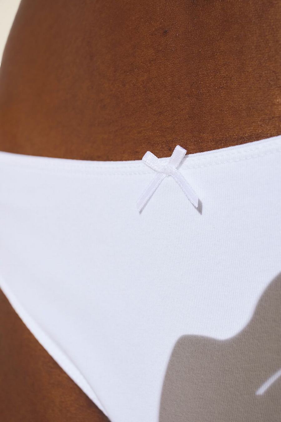 Women Eberjey Pima Stretch Cotton Thong Panty White | WLJ475GS