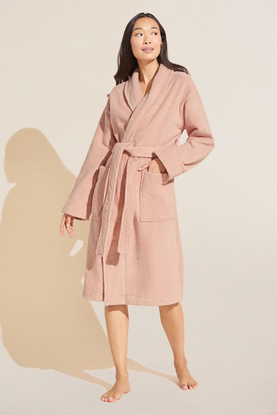 Women Eberjey Terry Gender Neutral Robe Rose Pink | PYP3151WM