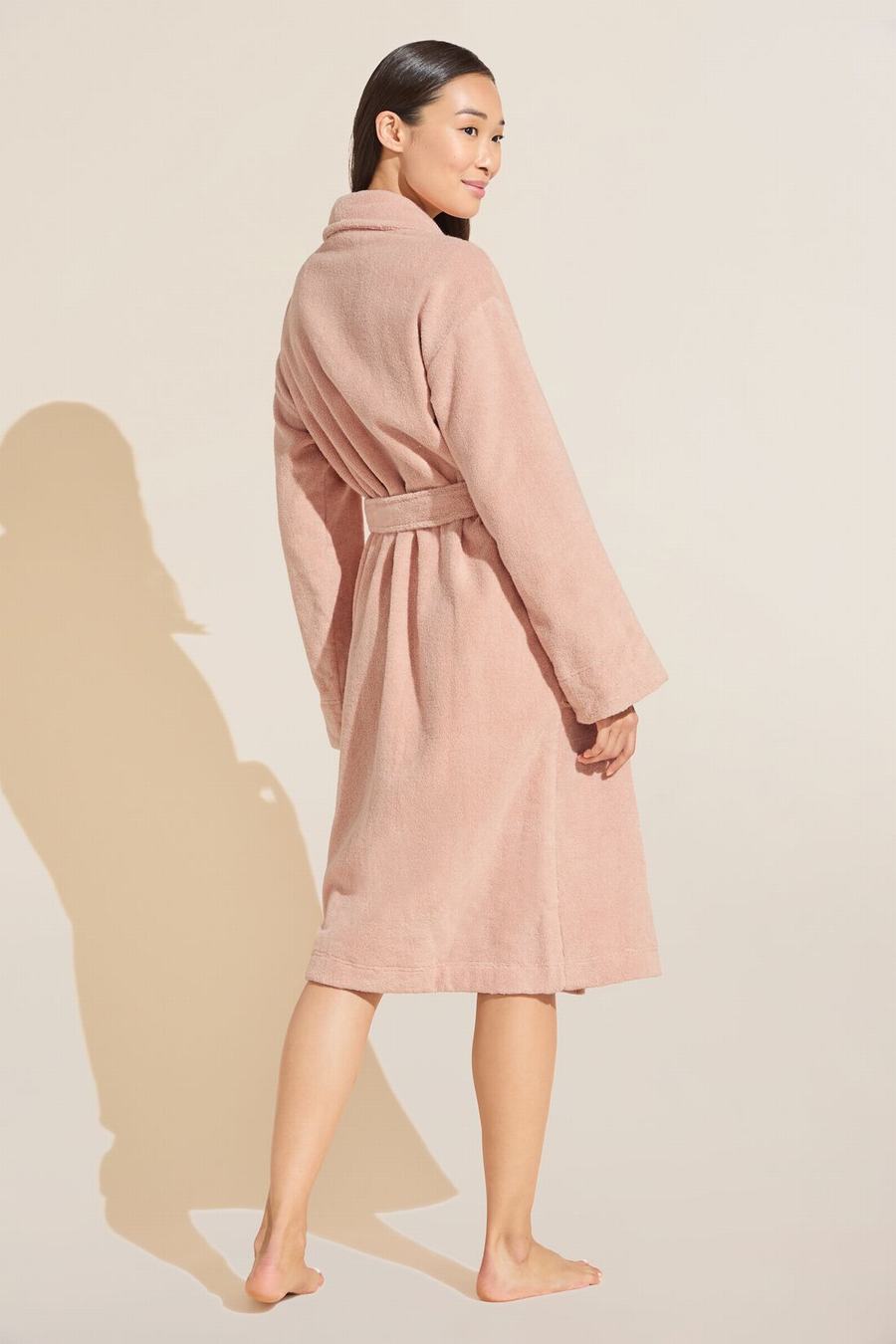 Women Eberjey Terry Gender Neutral Robe Rose Pink | PYP3151WM