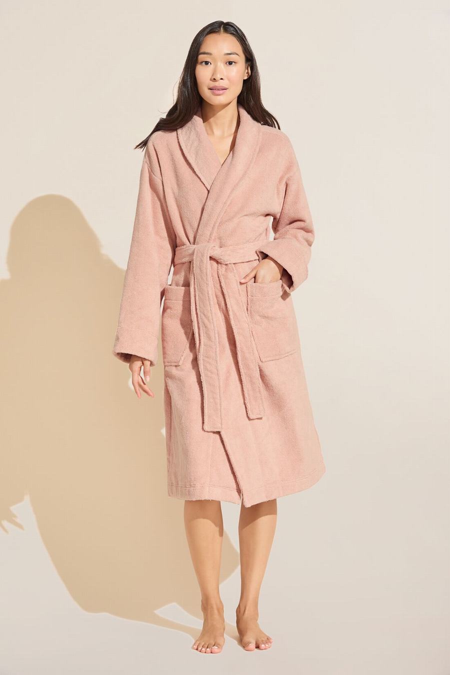 Women Eberjey Terry Gender Neutral Robe Rose Pink | PYP3151WM