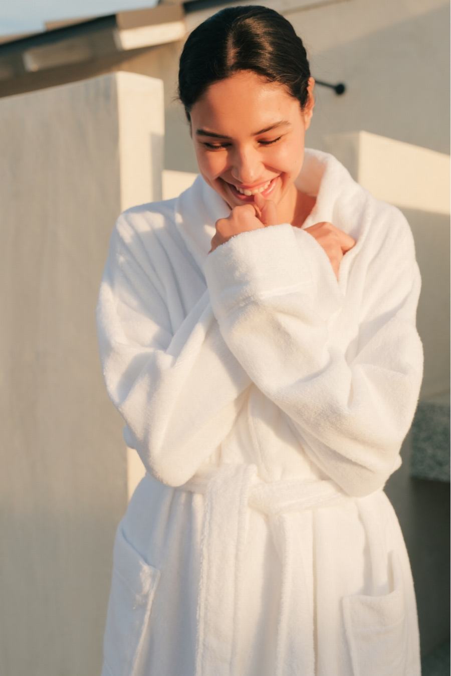 Women Eberjey Terry Gender Neutral Robe White | ZWT1058DM